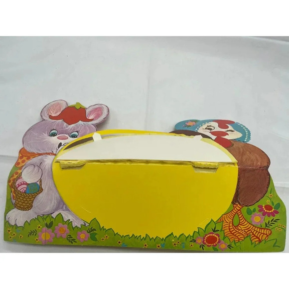 Vintage 1970s Peck Easter Diecut Hen and Bunny Honeycomb Egg Decoration - Picture 5 of 10